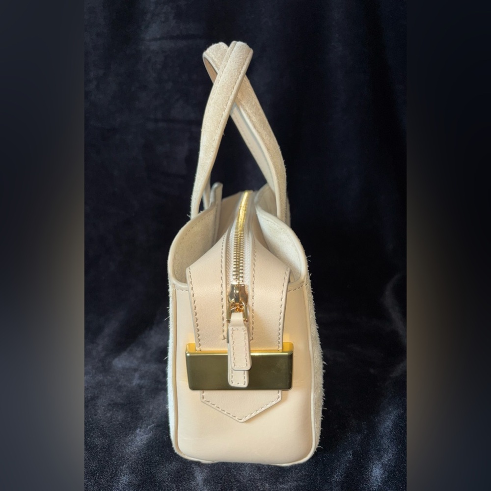 J.Crew Small Berkeley Top Handle Suede and Leather Bag Light Khaki CH242 - Picture 4 of 16